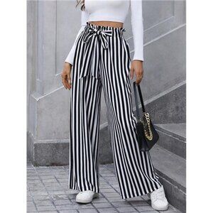 Striped Office Lady Casual Business Straight Leg Pants For Women, Autumn